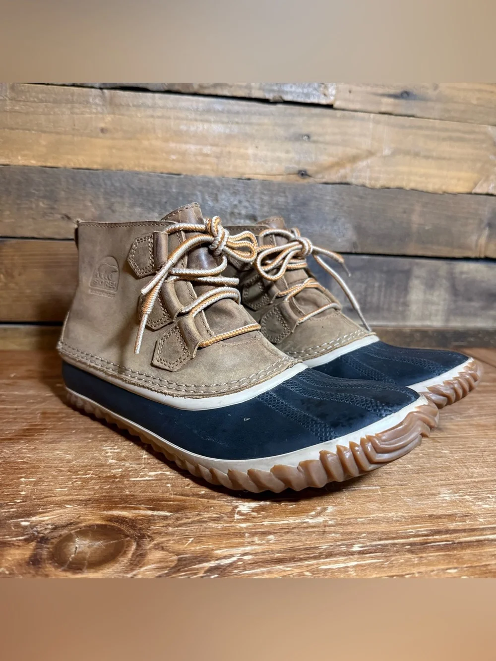 Sorel Womens Out N About Waterproof Duck Boot Size 9.5 Brown Leather NL2133-286